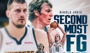 爱游戏官网-约基奇掘金生涯命中数超丹-伊塞尔 上升至队史第二&amp;仅次英格利什